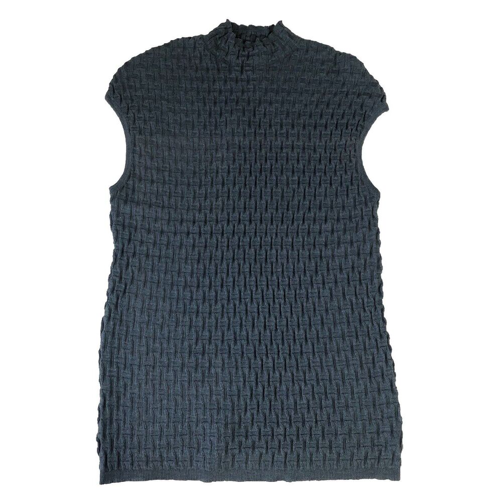 Truth By Republic Sleeveless Mock Neck Denim Heather Top Size Medium